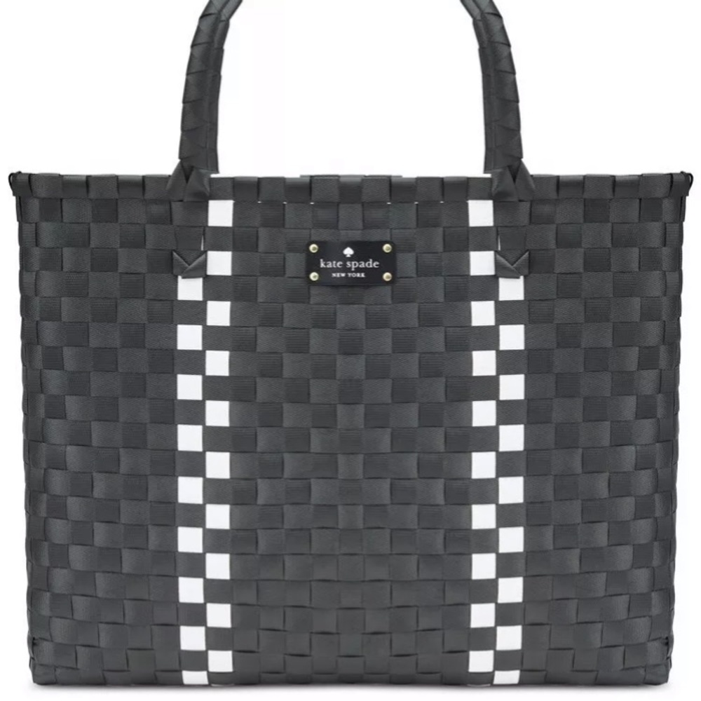 Kate Spade Tote Bag Purse Black White Large NWT - Picture 2 of 6